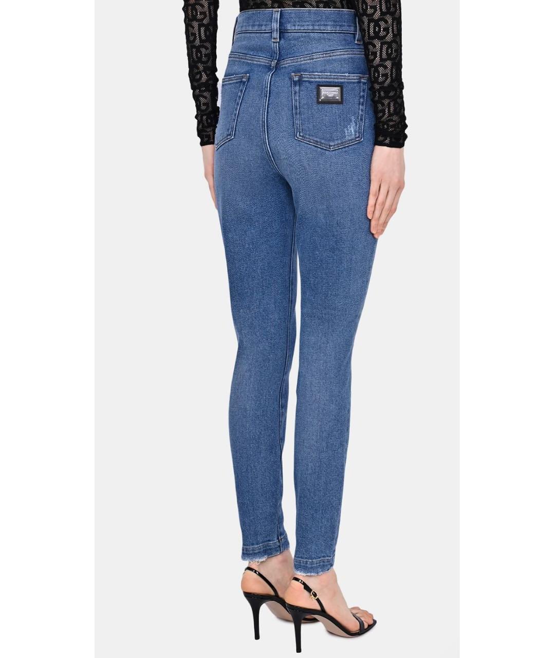 DOLCE&GABBANA Синие хлопко-эластановые джинсы слим, фото 3