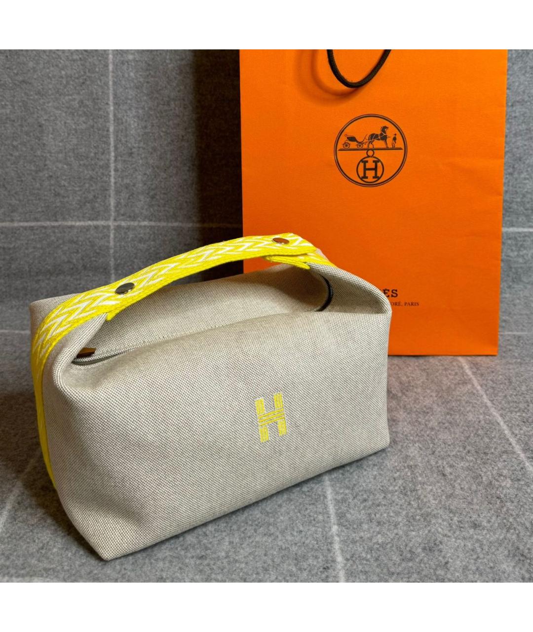HERMES Серая косметичка, фото 2