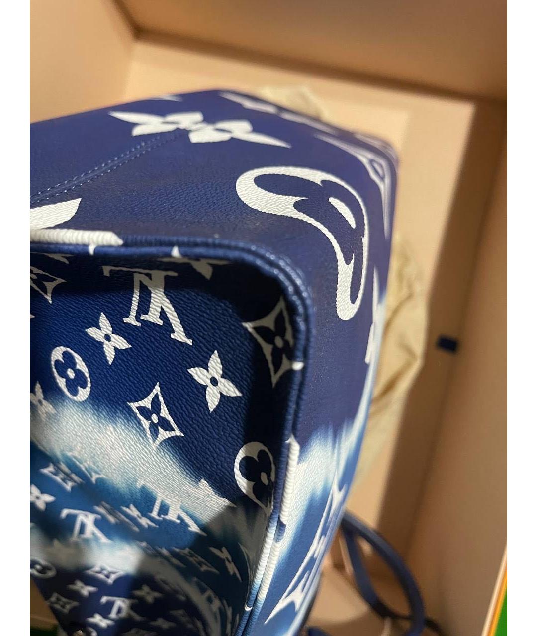 LOUIS VUITTON Синяя кожаная сумка тоут, фото 6