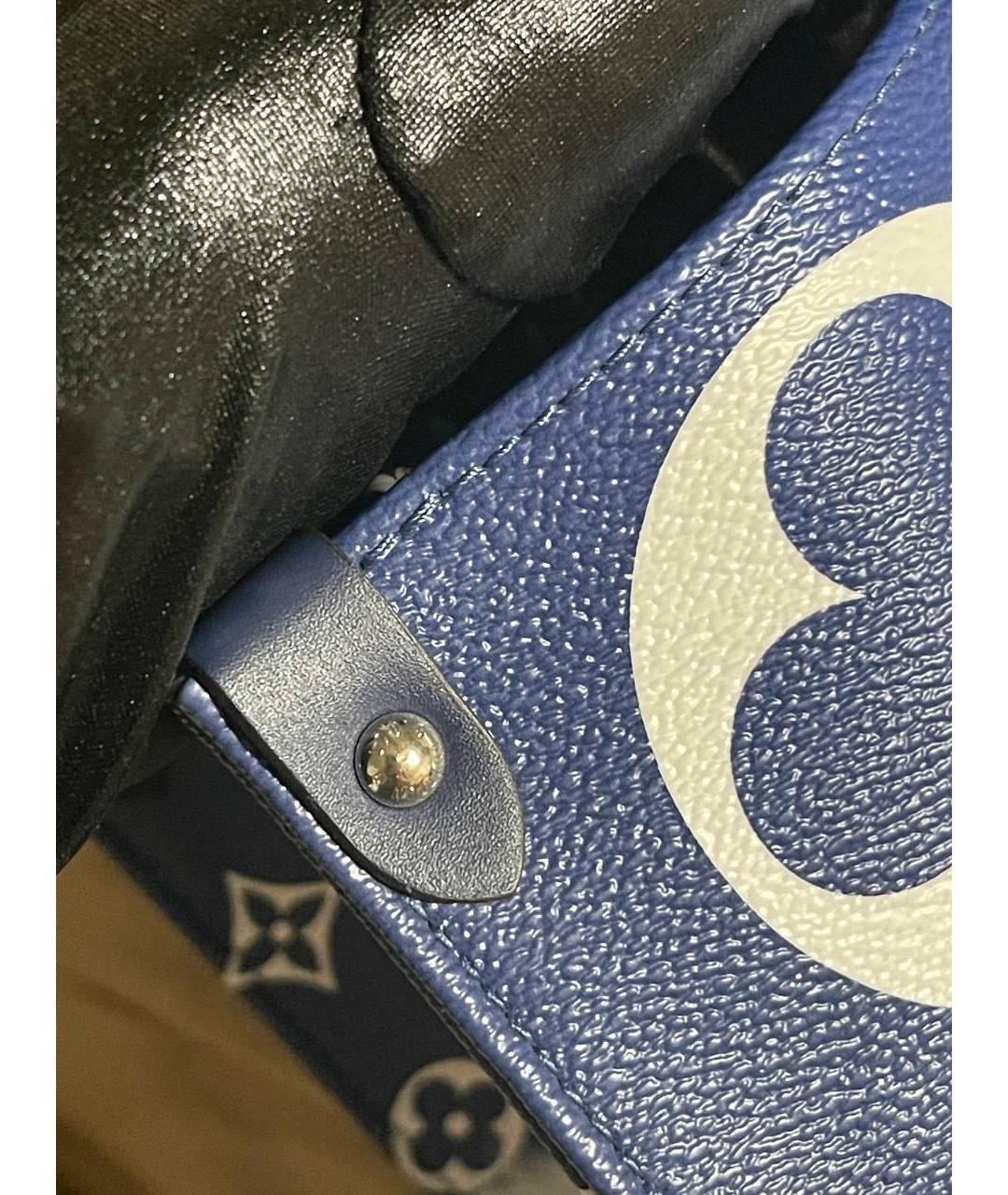LOUIS VUITTON Синяя кожаная сумка тоут, фото 5