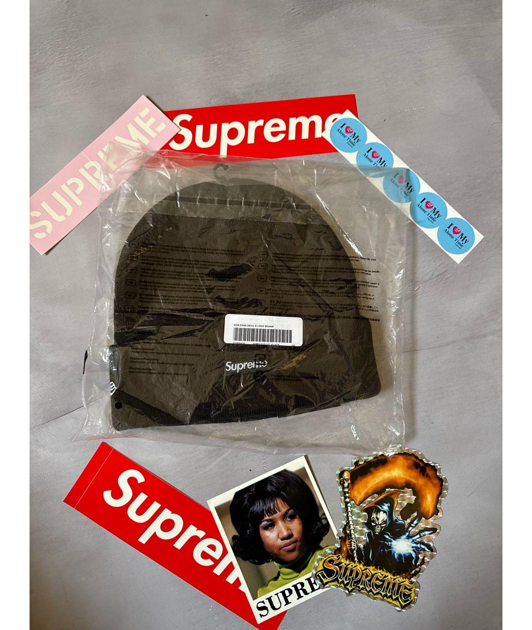 SUPREME Черная шапка, фото 3