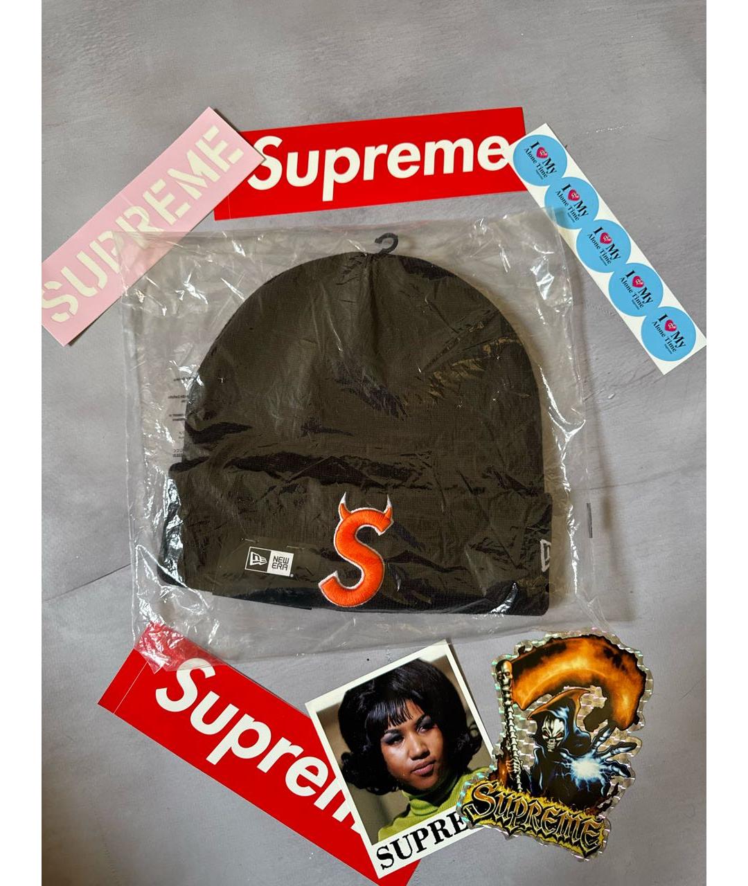 SUPREME Черная шапка, фото 2