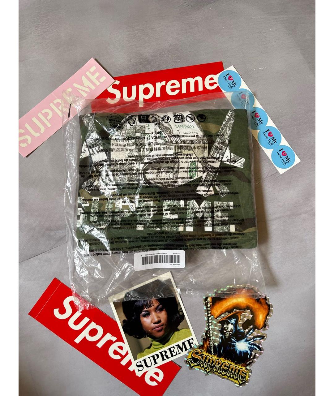 SUPREME Мульти хлопковая футболка, фото 3