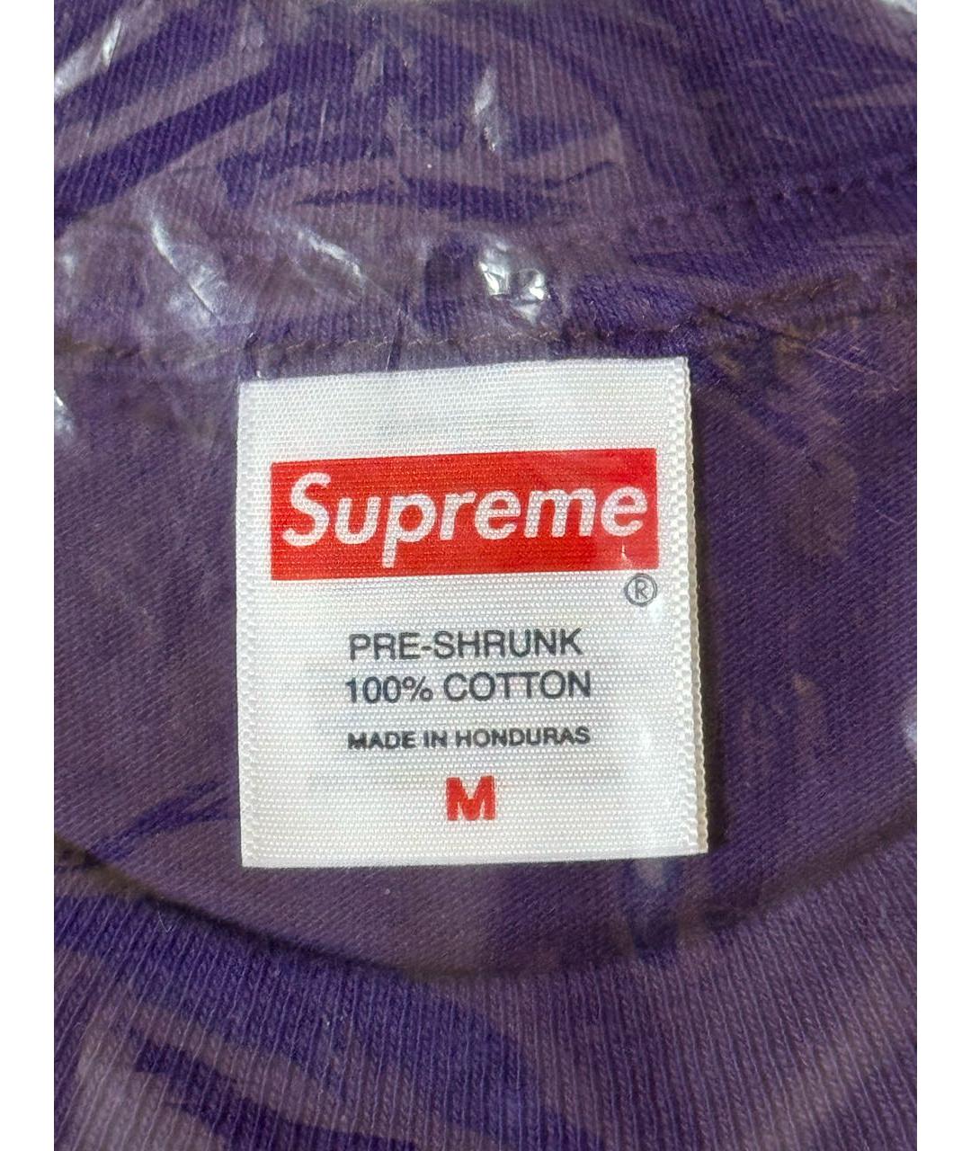 SUPREME Фиолетовая хлопковая футболка, фото 6