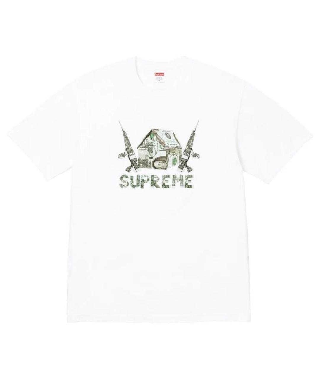 SUPREME Белая хлопковая футболка, фото 1