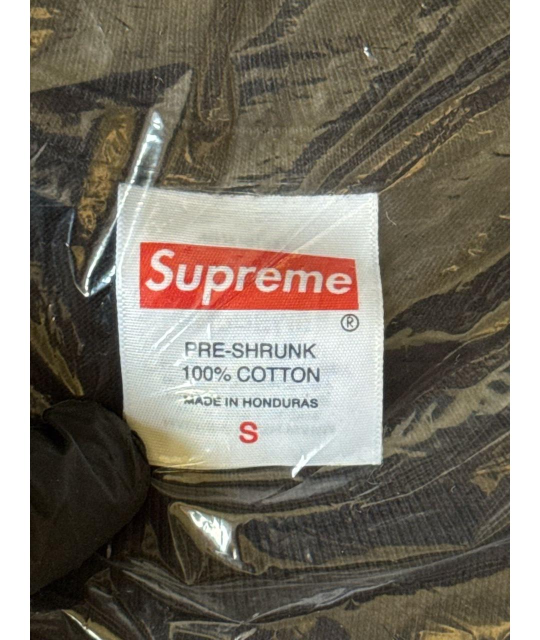 SUPREME Черная хлопковая футболка, фото 6