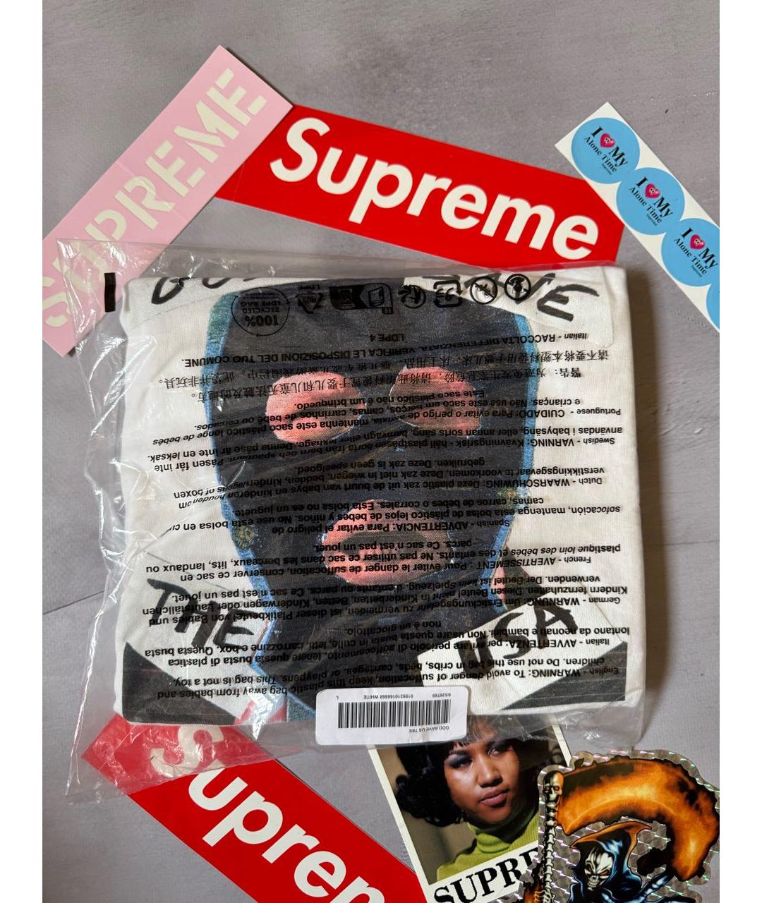 SUPREME Белая хлопковая футболка, фото 4