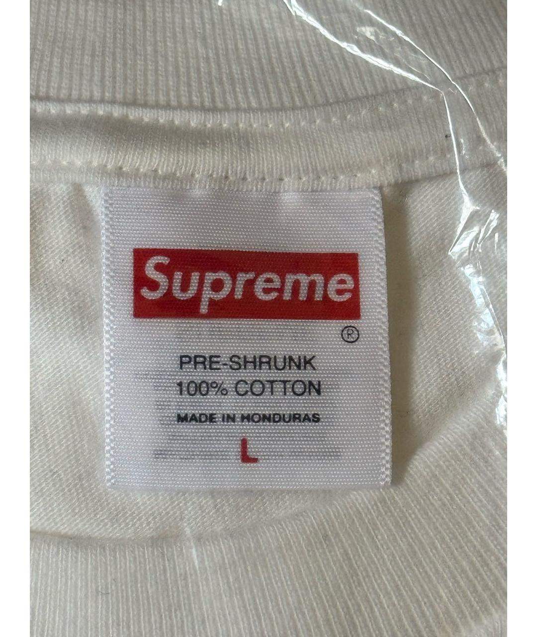 SUPREME Белая хлопковая футболка, фото 6