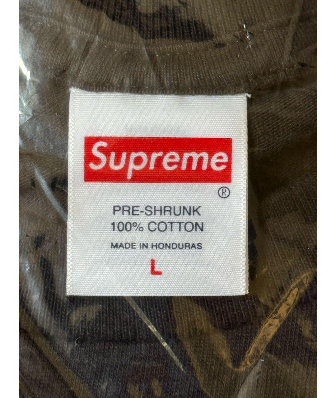 SUPREME Черная хлопковая футболка, фото 6