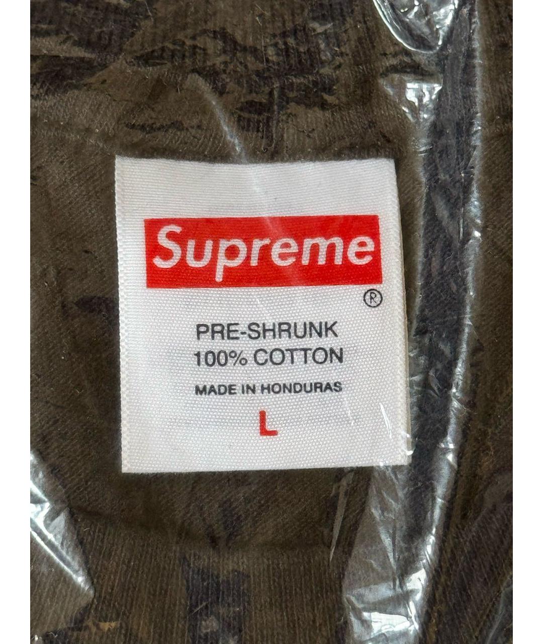 SUPREME Черная хлопковая футболка, фото 5