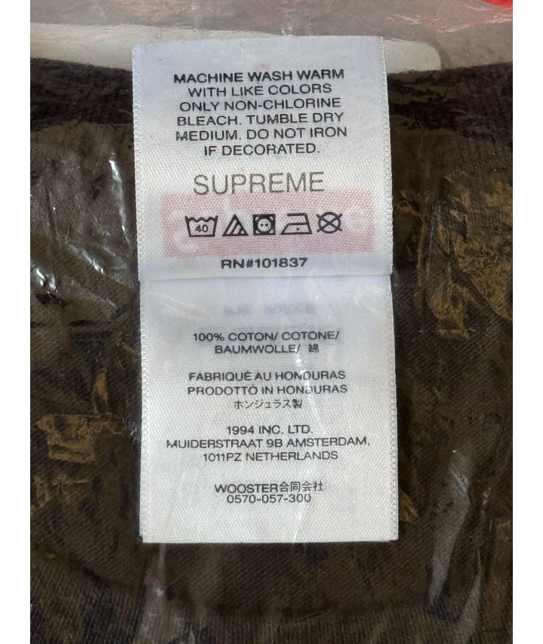 SUPREME Черная хлопковая футболка, фото 6