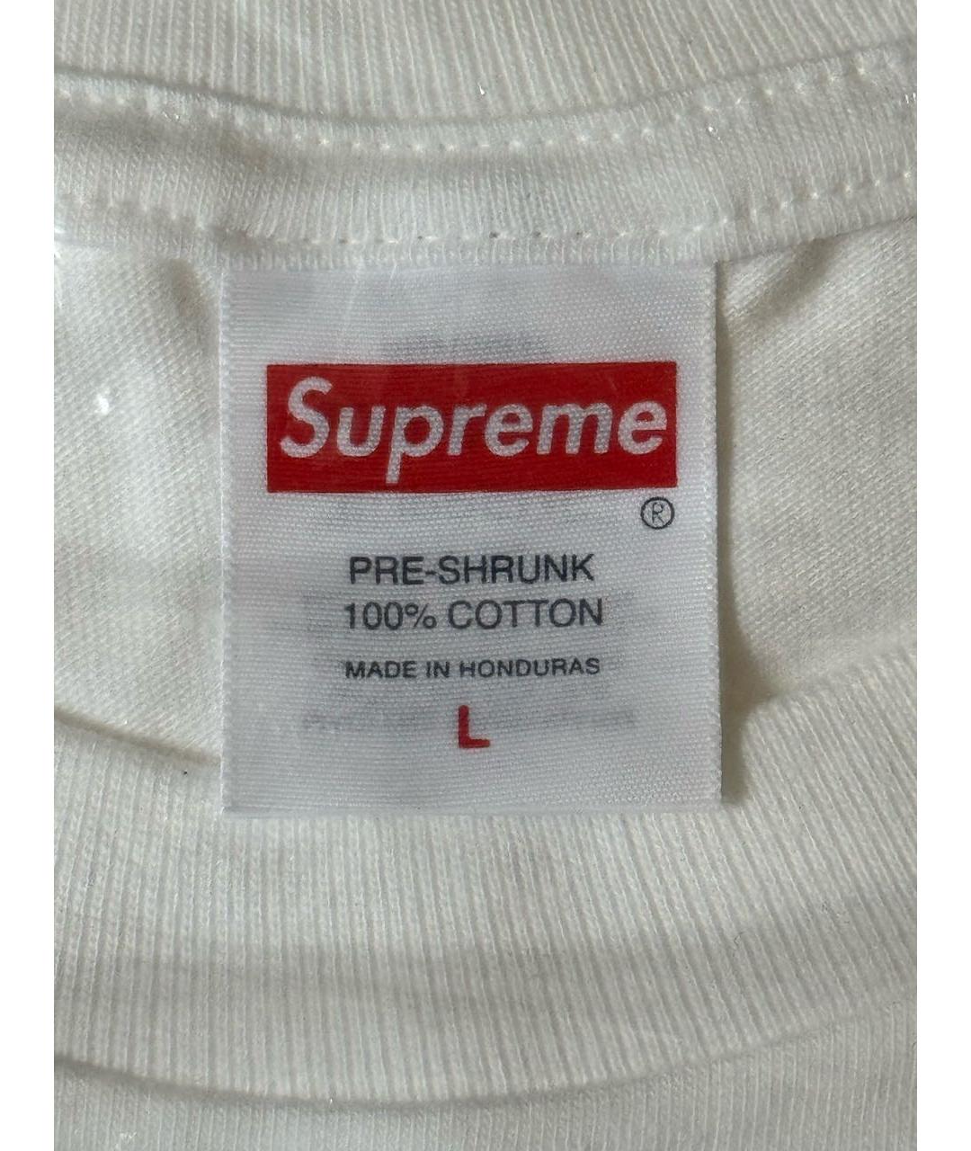 SUPREME Белая хлопковая футболка, фото 6