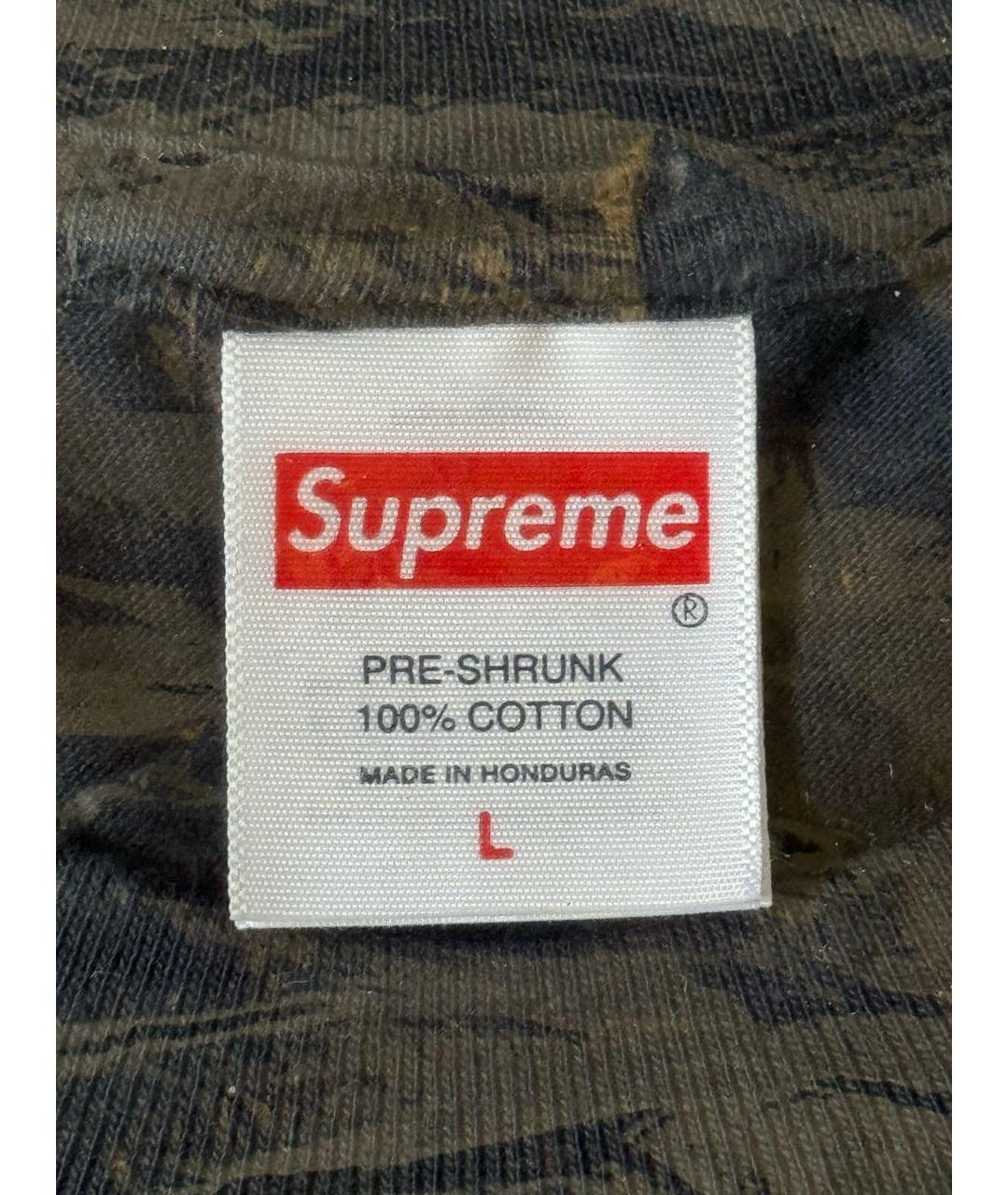 SUPREME Темно-синяя хлопковая футболка, фото 5