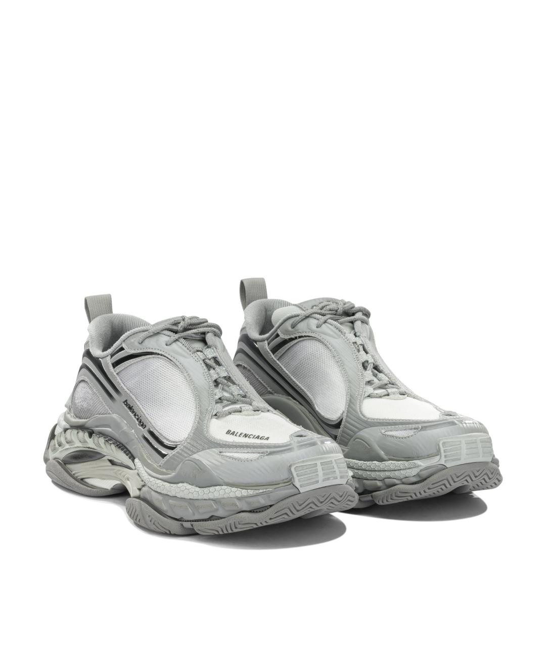 BALENCIAGA Серые текстильные низкие кроссовки / кеды, фото 2