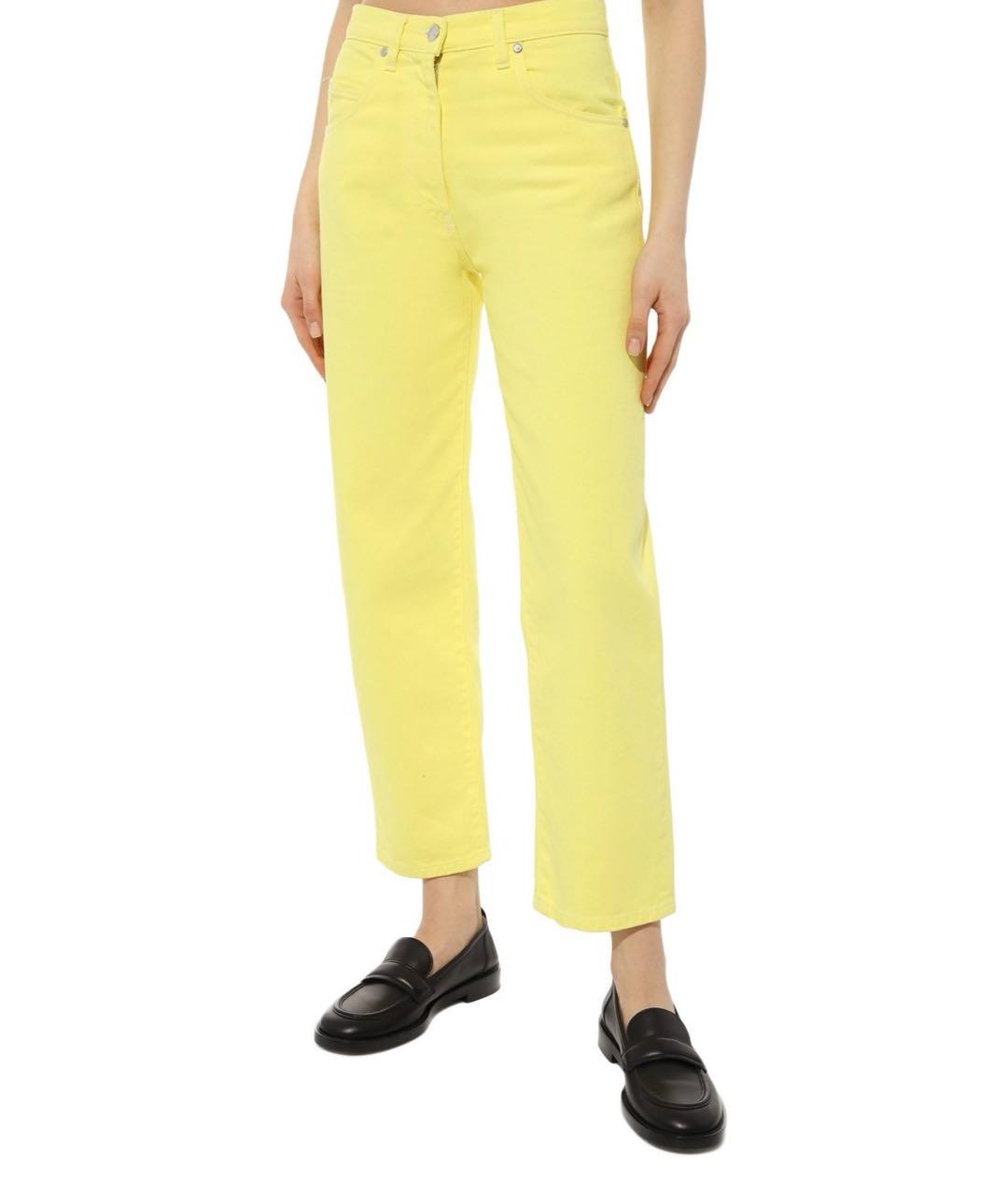 MSGM Желтые хлопковые прямые джинсы, фото 2