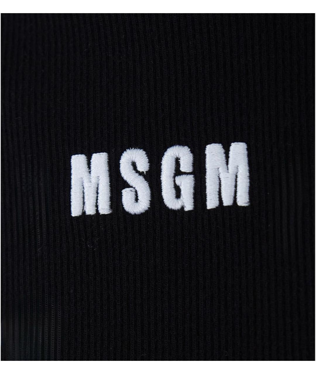 MSGM Черная хлопко-эластановая майка, фото 4