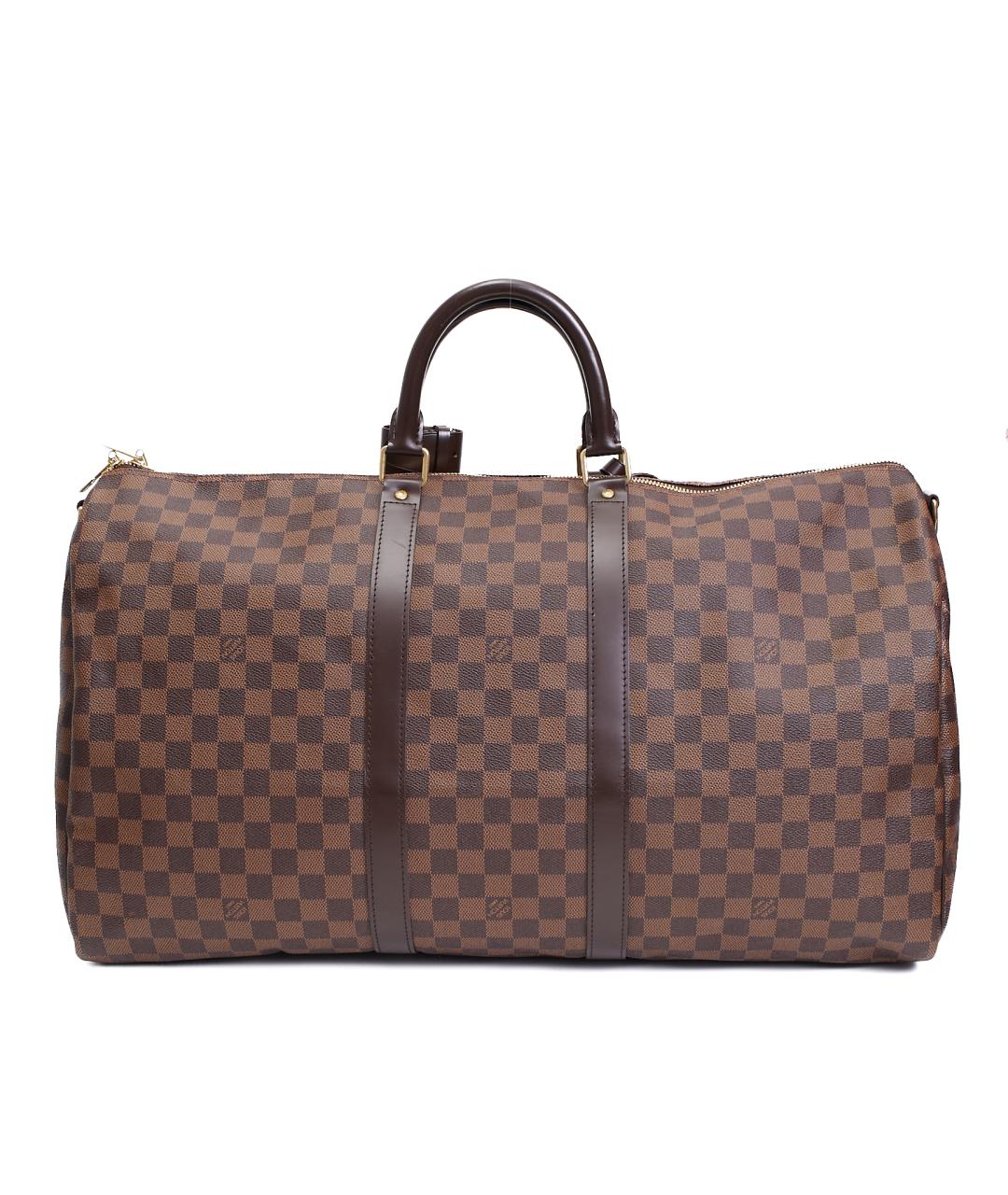 LOUIS VUITTON Коричневая кожаная дорожная/спортивная сумка, фото 3