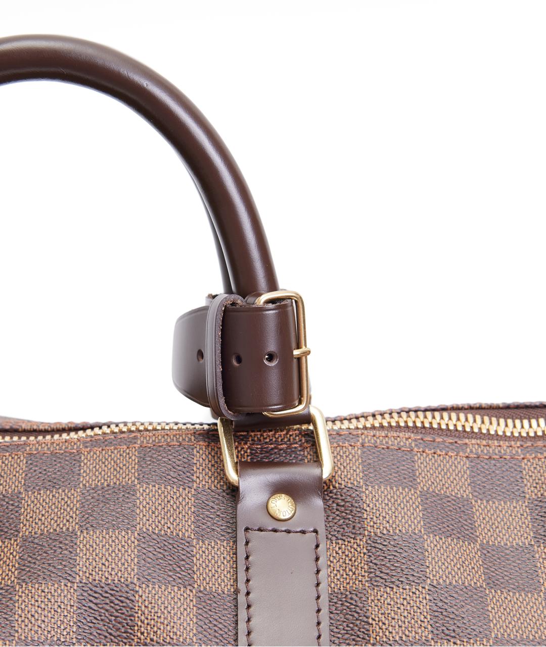 LOUIS VUITTON Коричневая кожаная дорожная/спортивная сумка, фото 5