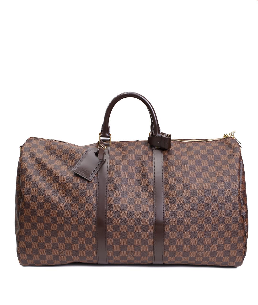 LOUIS VUITTON Коричневая кожаная дорожная/спортивная сумка, фото 8