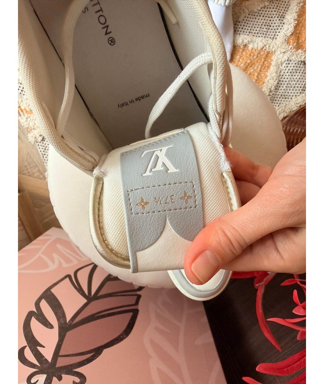 LOUIS VUITTON Белые кожаные кеды, фото 5
