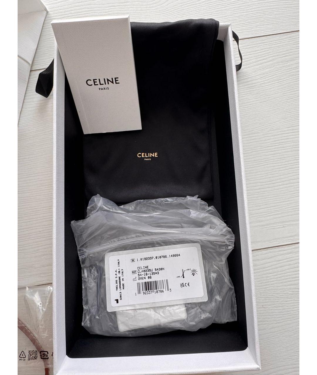 CELINE Серебряные металлические солнцезащитные очки, фото 4