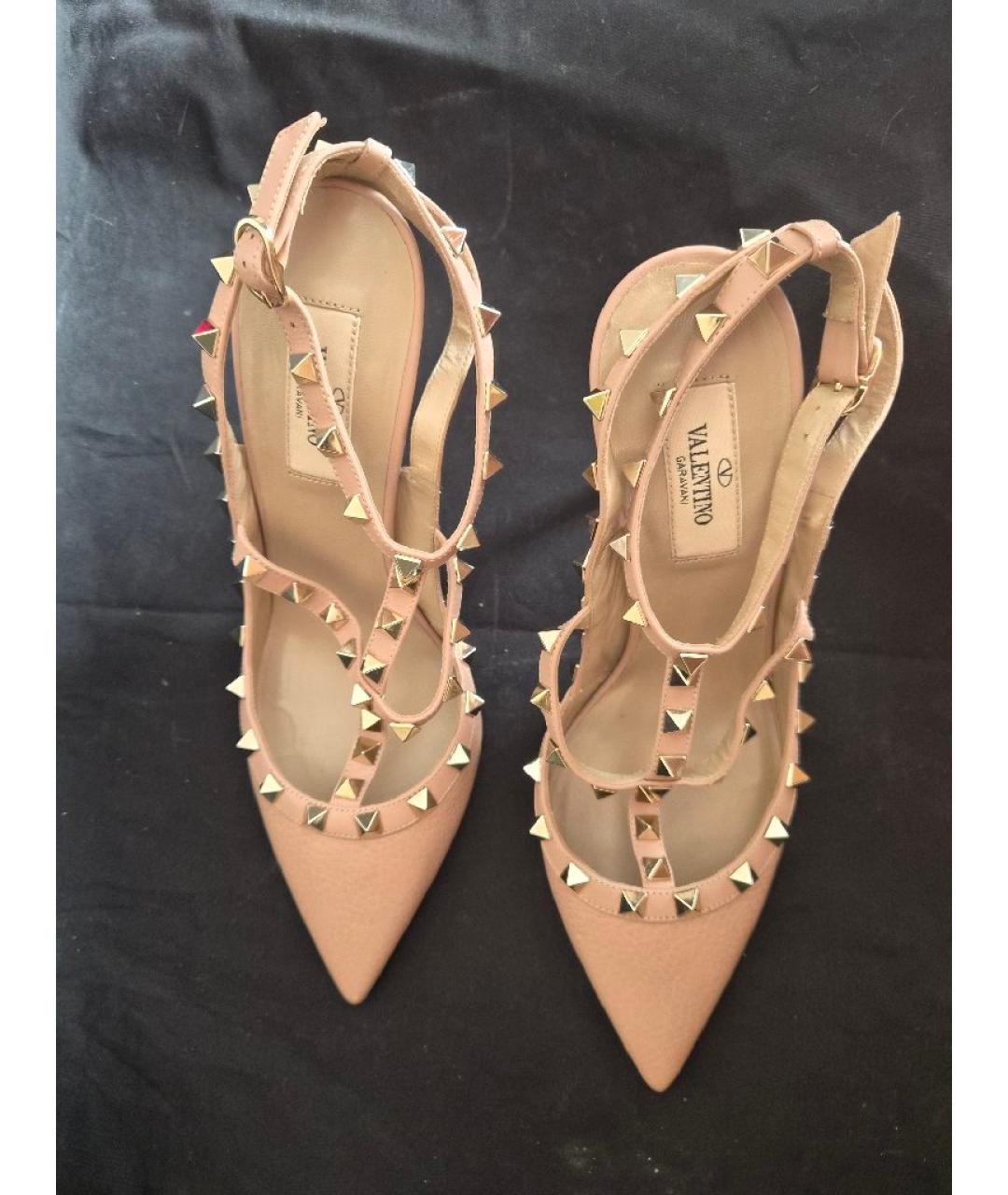 VALENTINO Розовые кожаные босоножки, фото 2