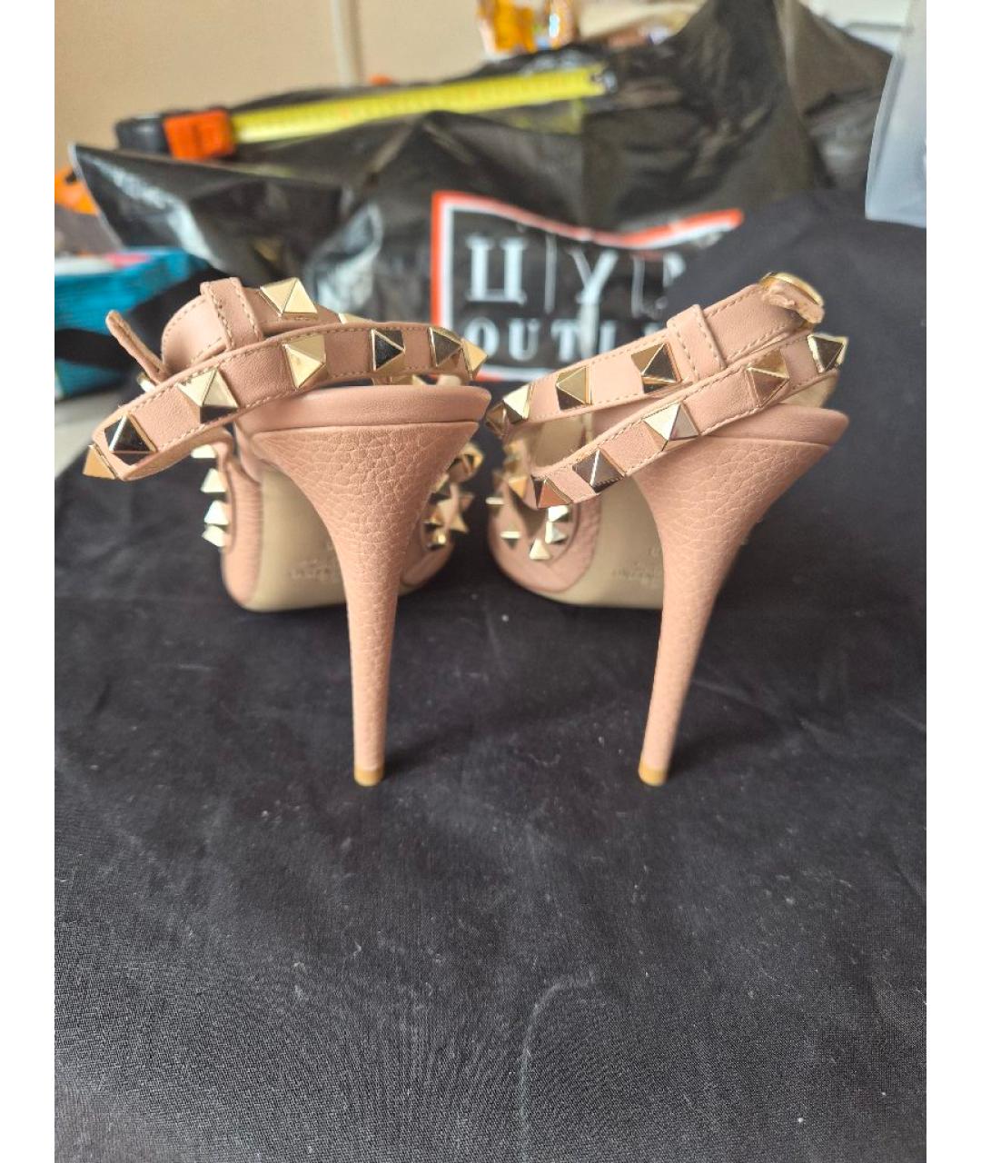 VALENTINO Розовые кожаные босоножки, фото 4