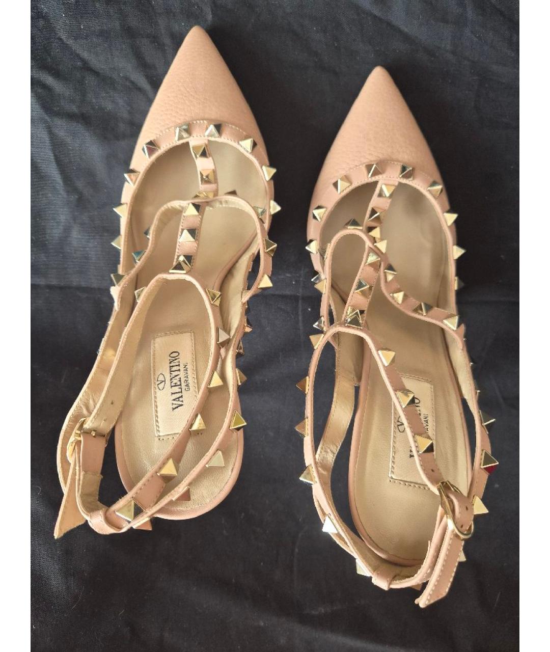 VALENTINO Розовые кожаные босоножки, фото 3