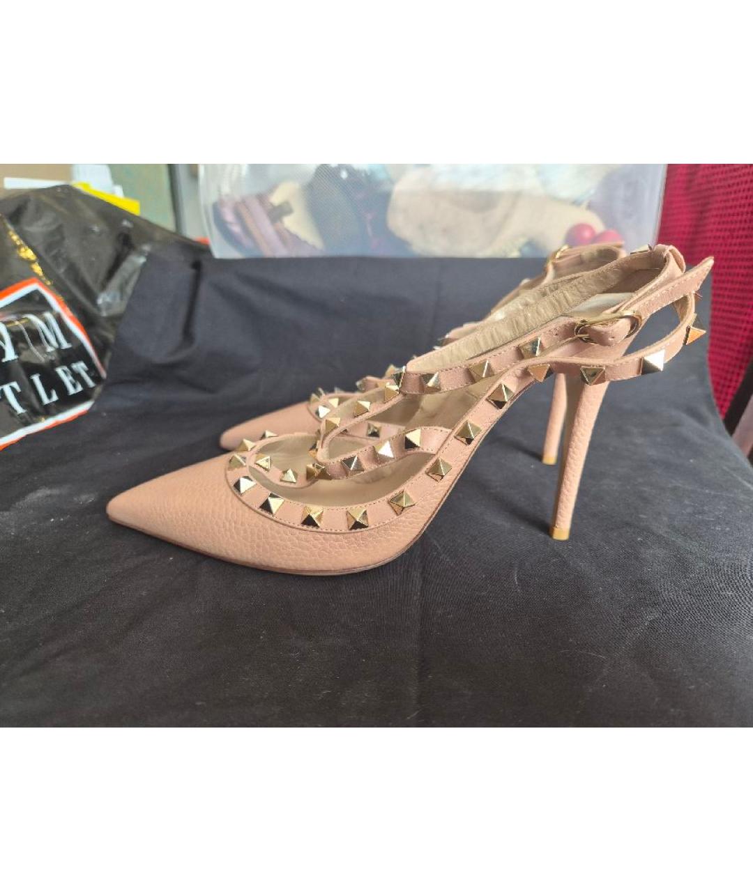 VALENTINO Розовые кожаные босоножки, фото 5