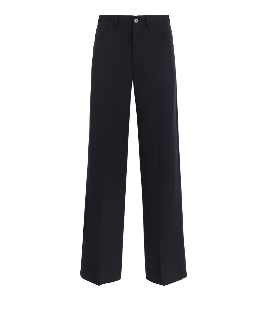 JIL SANDER Темно-синие шерстяные прямые брюки, фото 1