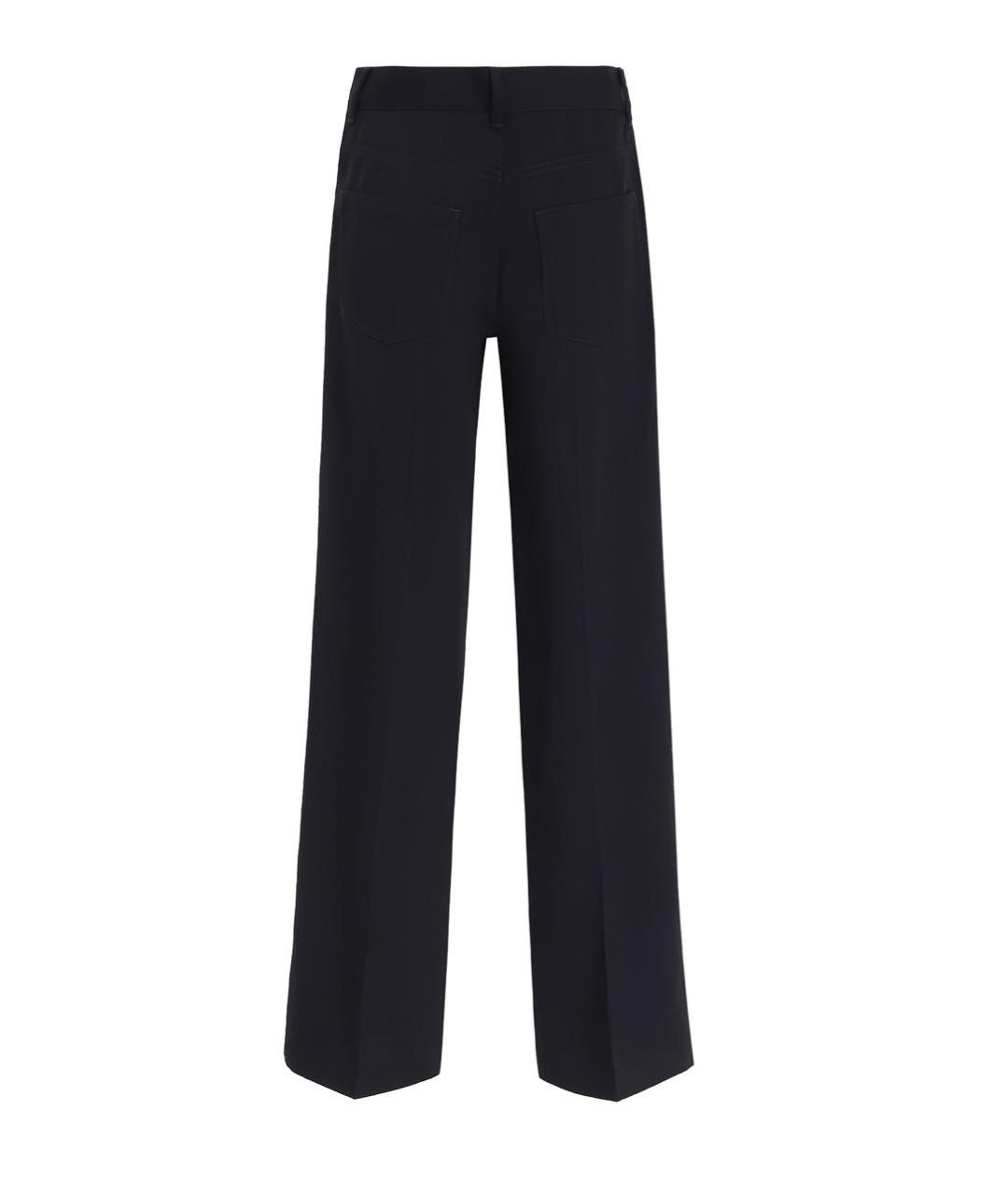 JIL SANDER Темно-синие шерстяные прямые брюки, фото 2