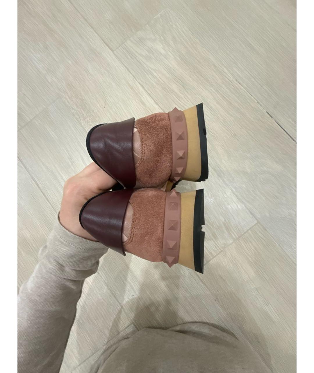 VALENTINO Розовые кожаные кроссовки, фото 4