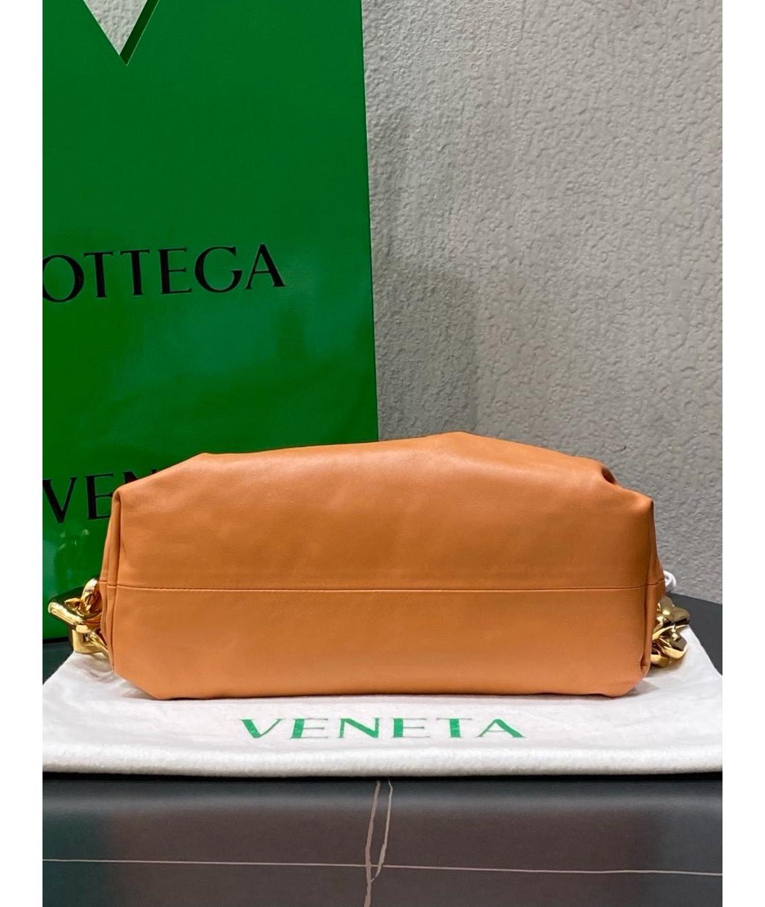BOTTEGA VENETA Оранжевая кожаная сумка через плечо, фото 5