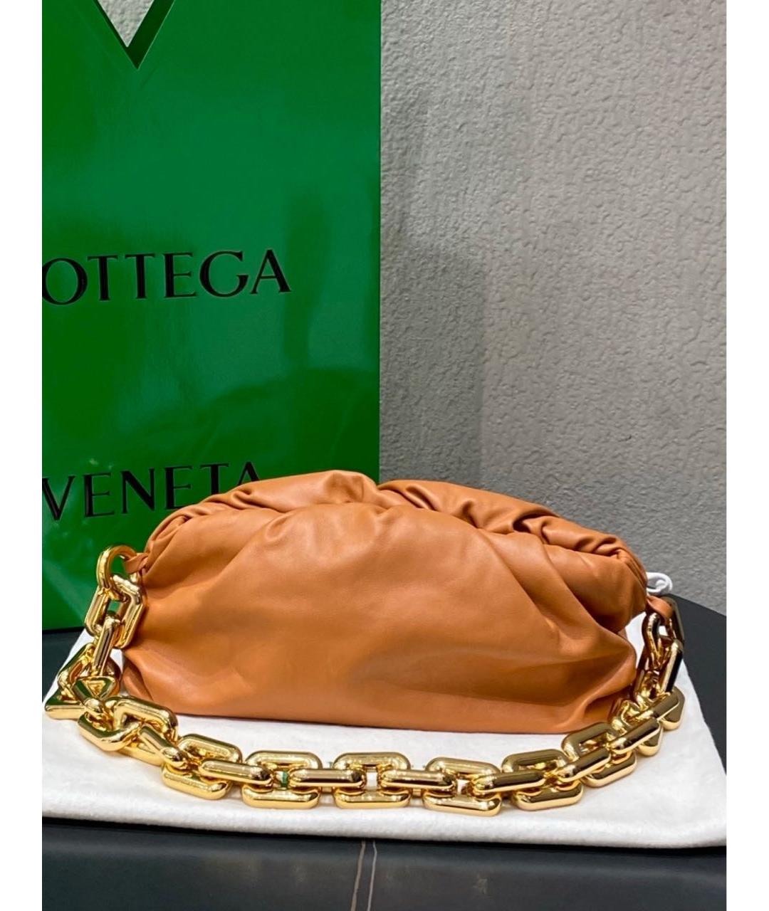 BOTTEGA VENETA Оранжевая кожаная сумка через плечо, фото 2