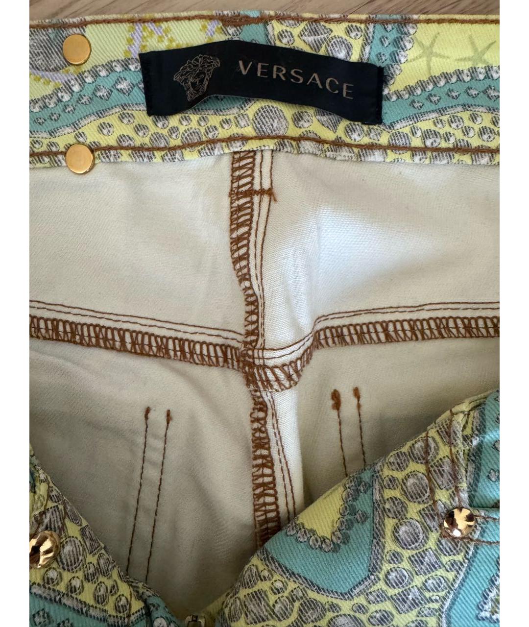 VERSACE Желтые джинсы слим, фото 3
