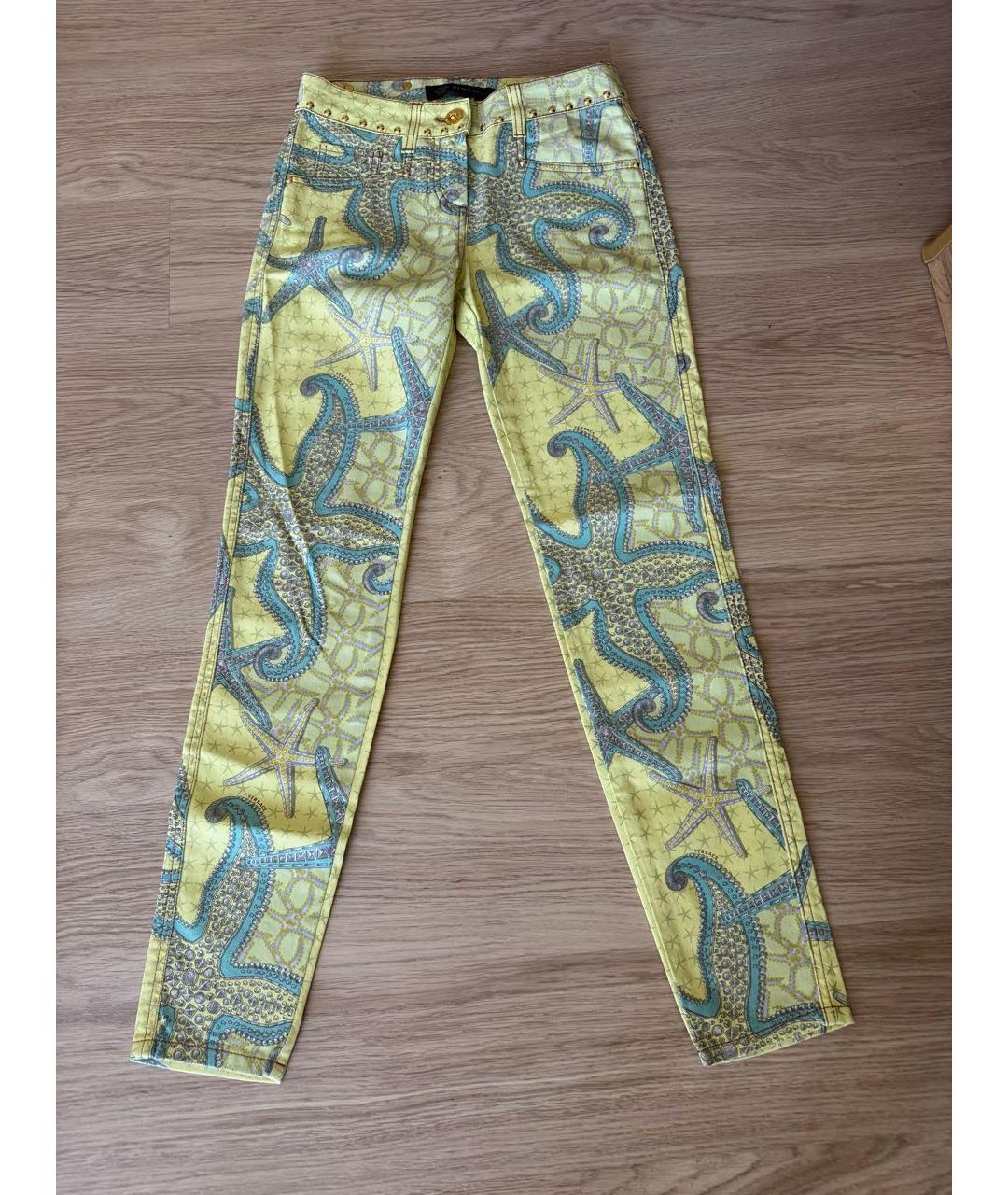 VERSACE Желтые джинсы слим, фото 5