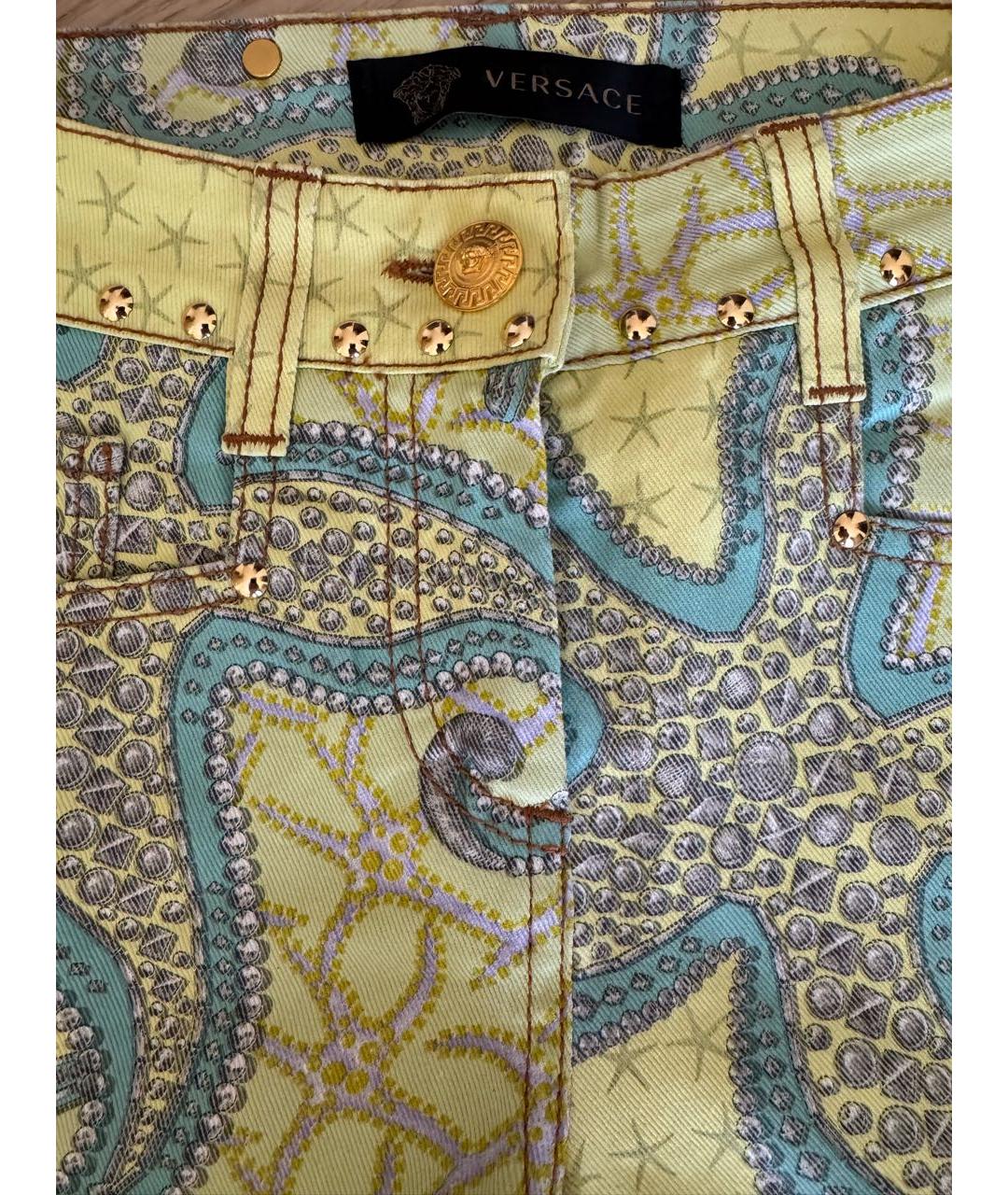 VERSACE Желтые джинсы слим, фото 4