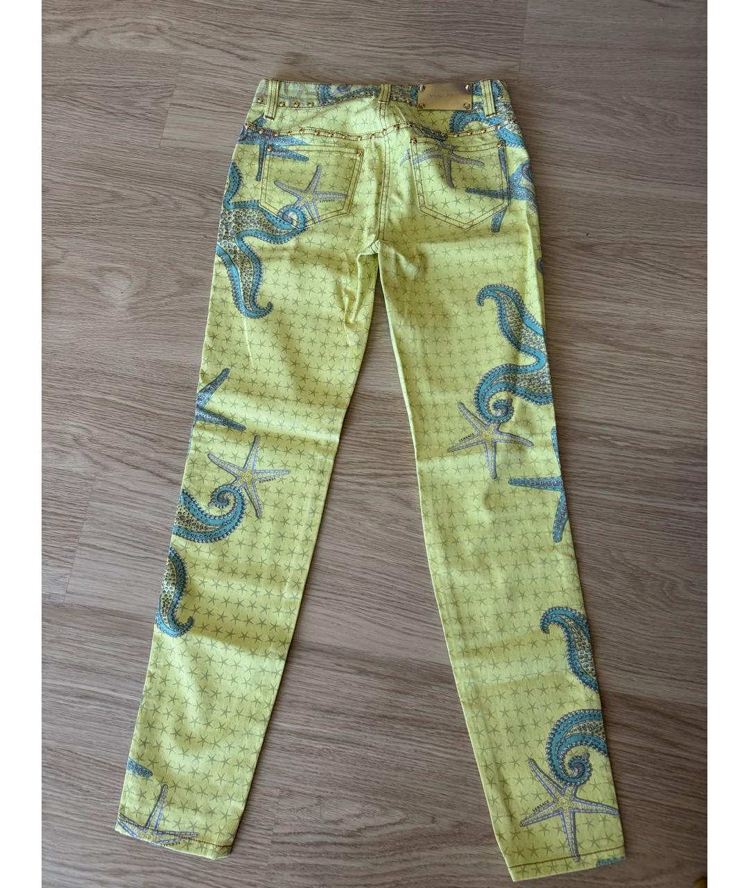 VERSACE Желтые джинсы слим, фото 2