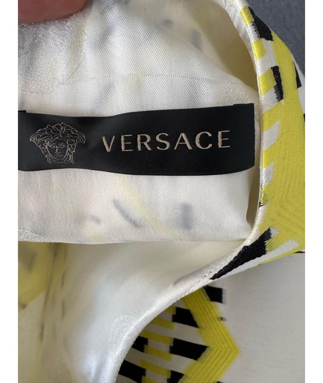 VERSACE Белое хлопковое повседневное платье, фото 3