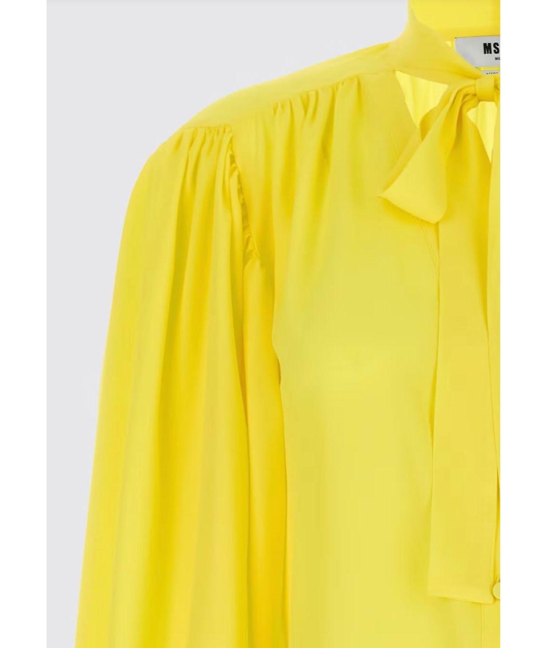MSGM Желтая ацетатная блузы, фото 3
