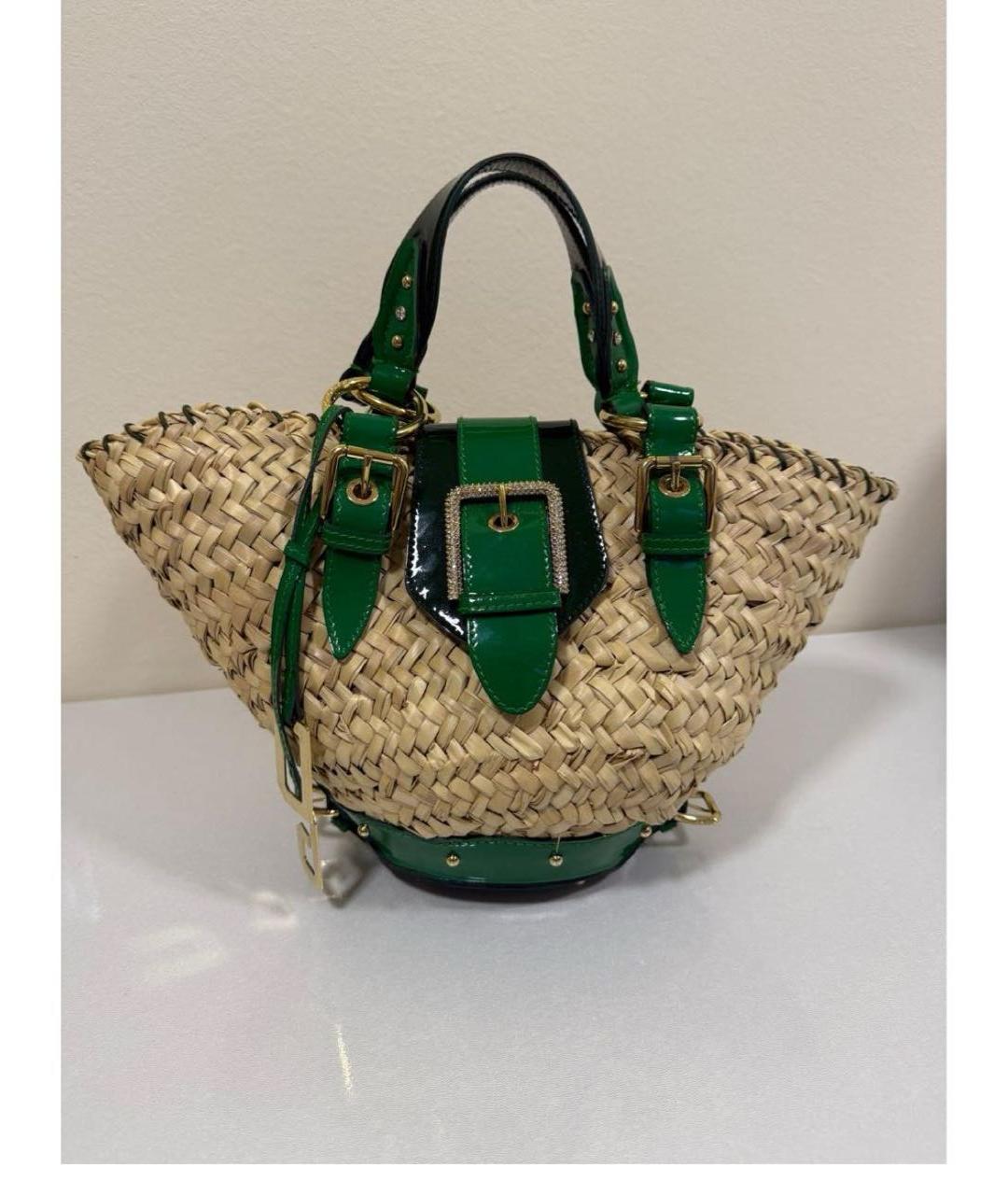 DOLCE&GABBANA Бежевая пелетеная пляжная сумка, фото 5
