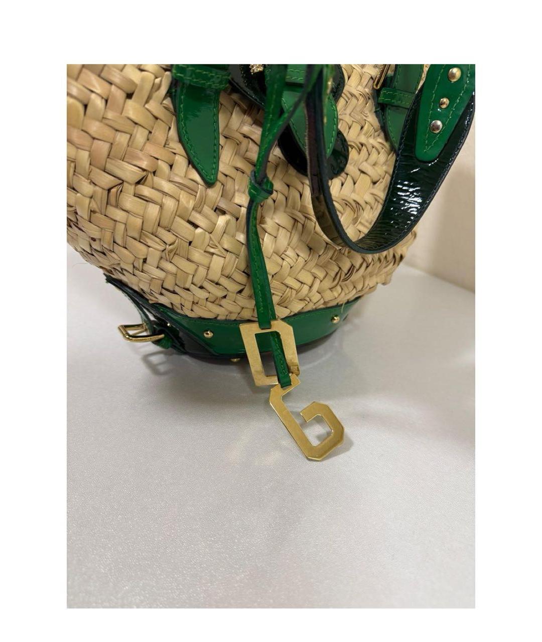 DOLCE&GABBANA Бежевая пелетеная пляжная сумка, фото 2