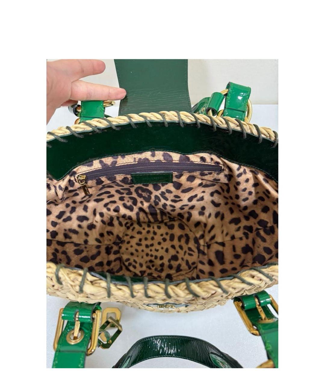 DOLCE&GABBANA Бежевая пелетеная пляжная сумка, фото 4