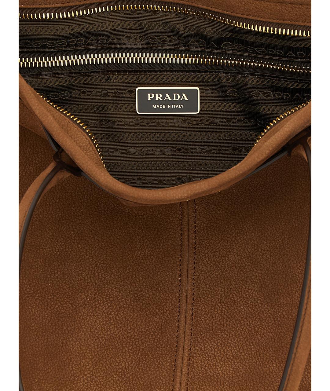 PRADA Коричневая кожаная сумка тоут, фото 2