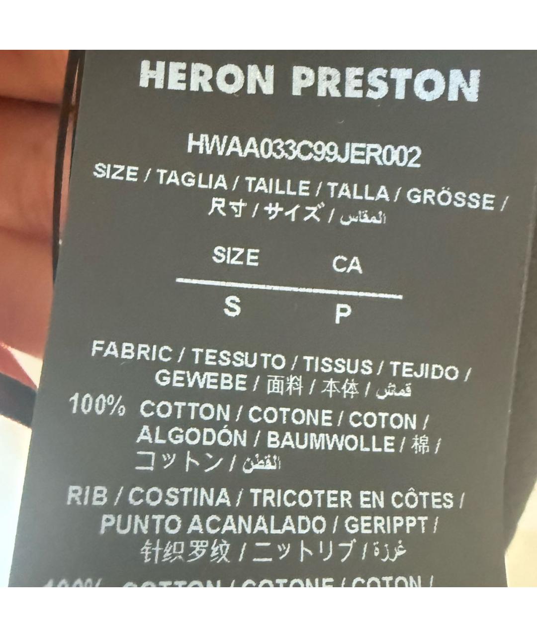 HERON PRESTON Черная хлопковая футболка, фото 5