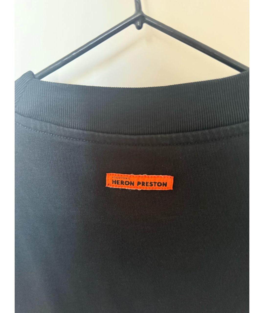 HERON PRESTON Черная хлопковая футболка, фото 4