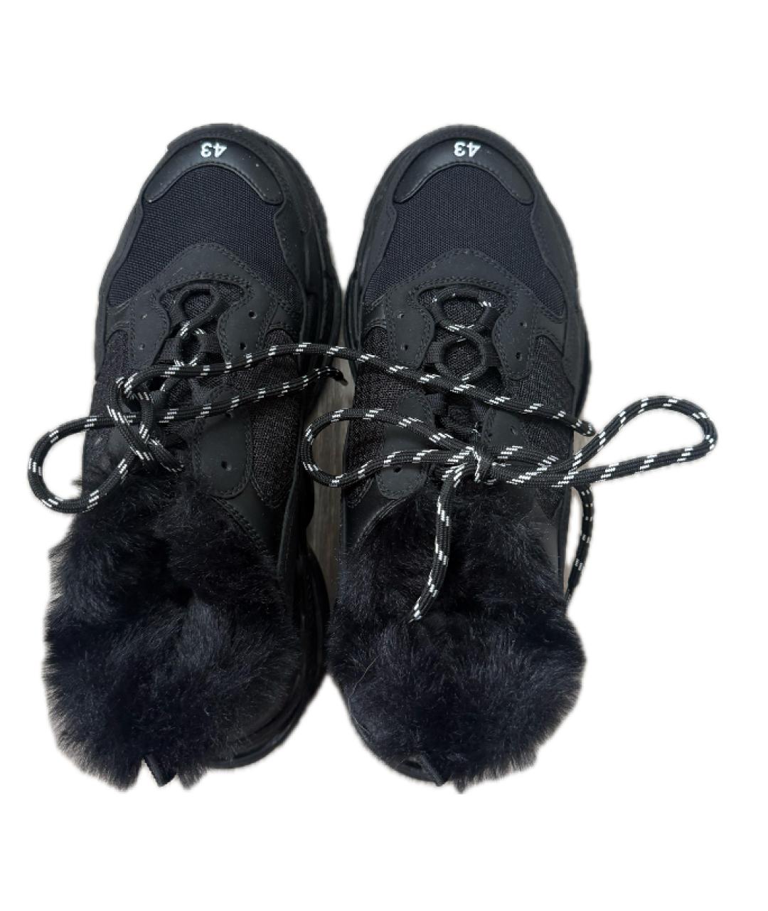 BALENCIAGA Черные текстильные высокие кроссовки / кеды, фото 3