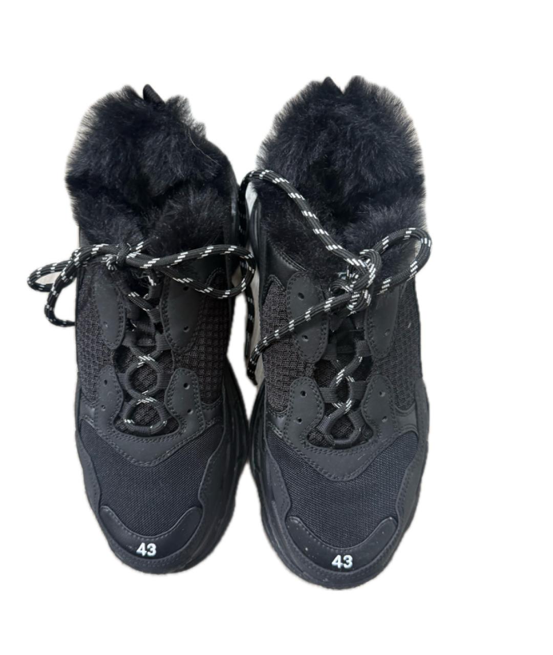 BALENCIAGA Черные текстильные высокие кроссовки / кеды, фото 2