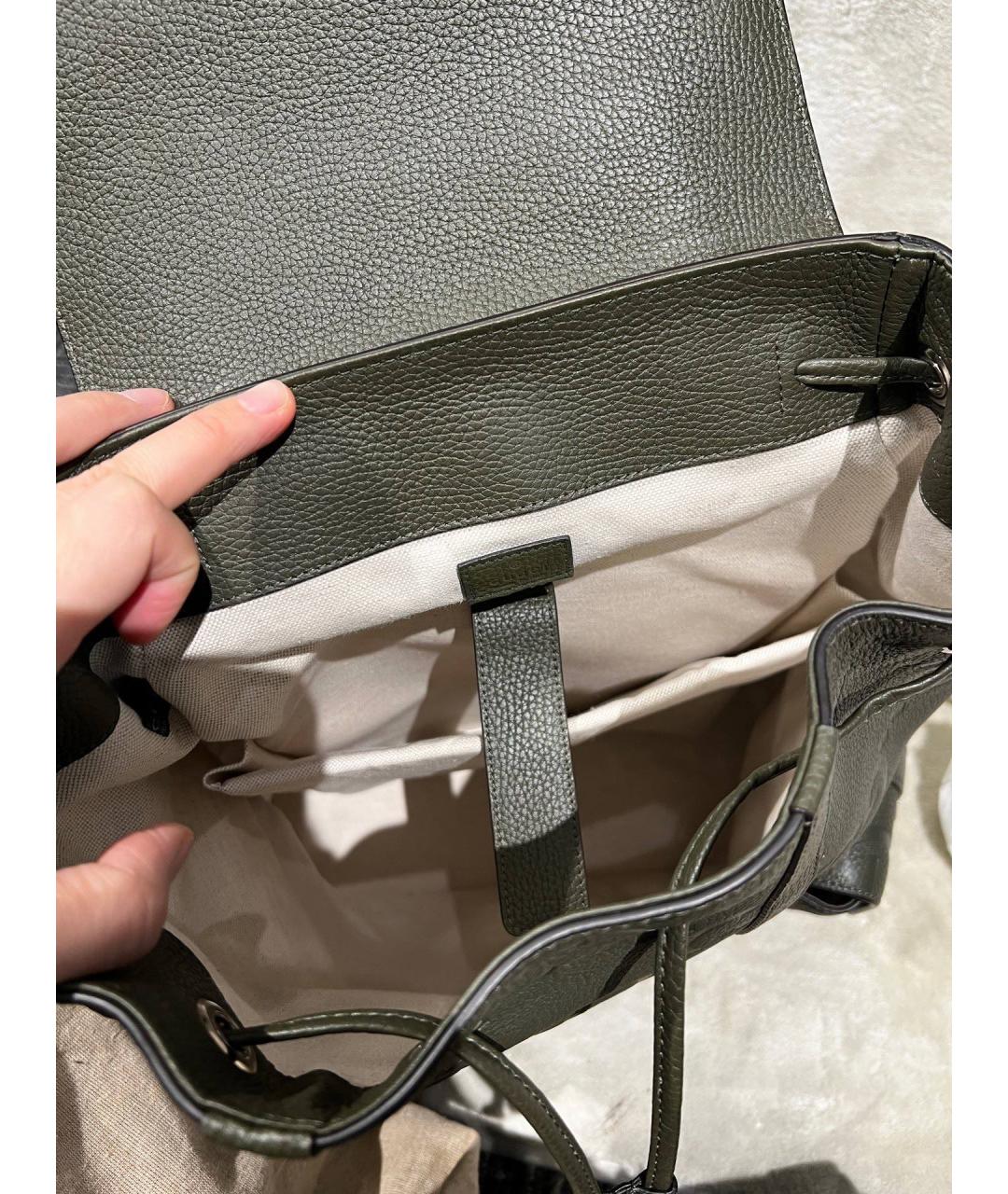 GUCCI Хаки кожаный рюкзак, фото 7