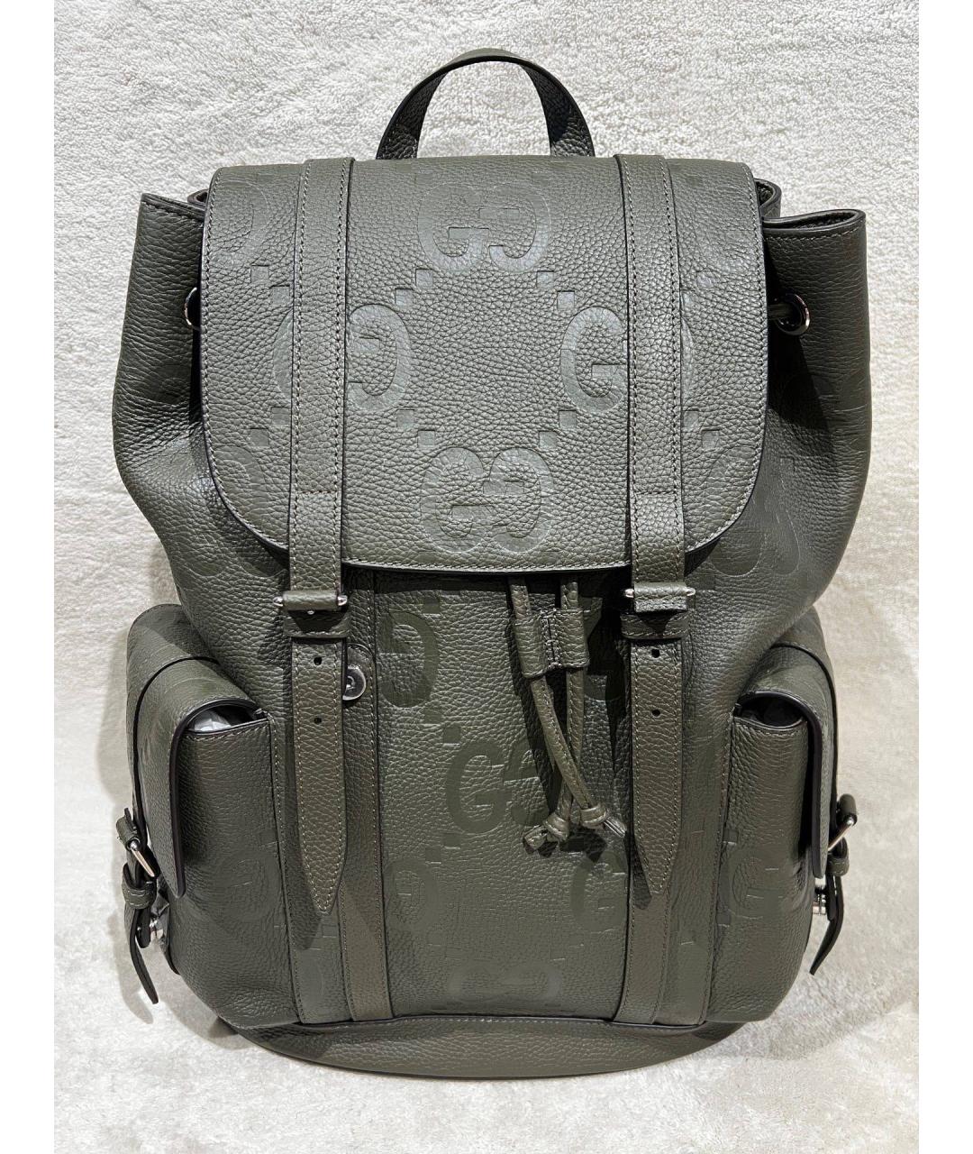 GUCCI Хаки кожаный рюкзак, фото 8